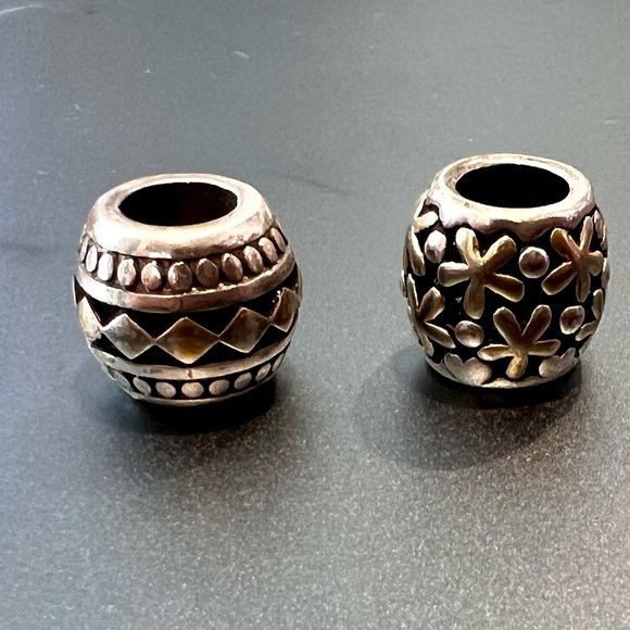 Brighton Charms Barrel Beads Floral & Geometric Design - Picture 2 of 7